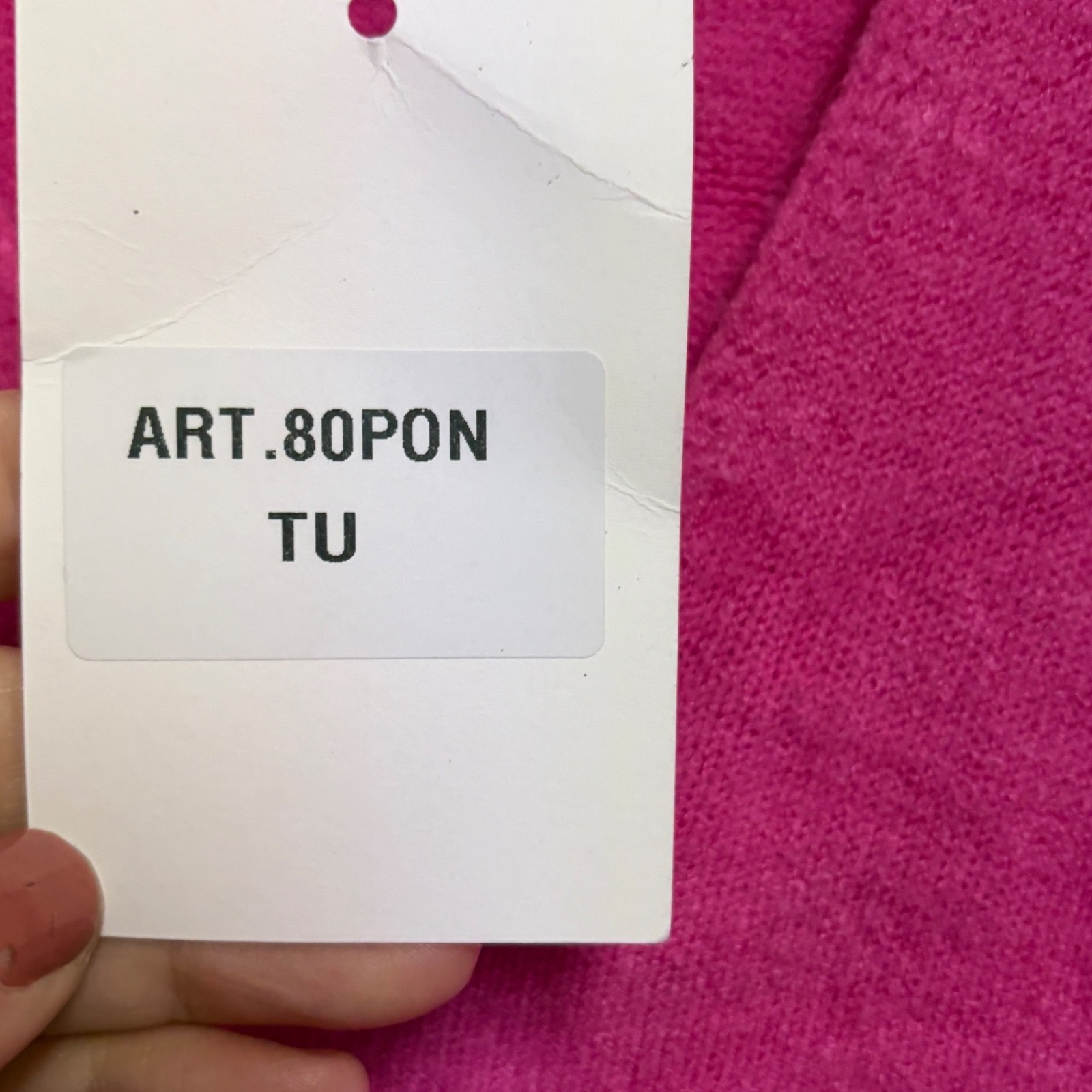 Jaki London V-Neck Hot Pink Poncho Sweater Pockets One Size — image 3 of 7